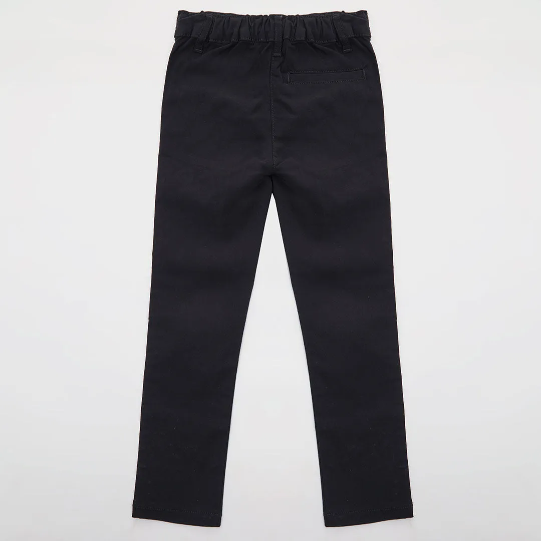 Girls Black Viscose Stretch School Trouser