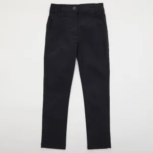 Girls Black Viscose Stretch School Trouser