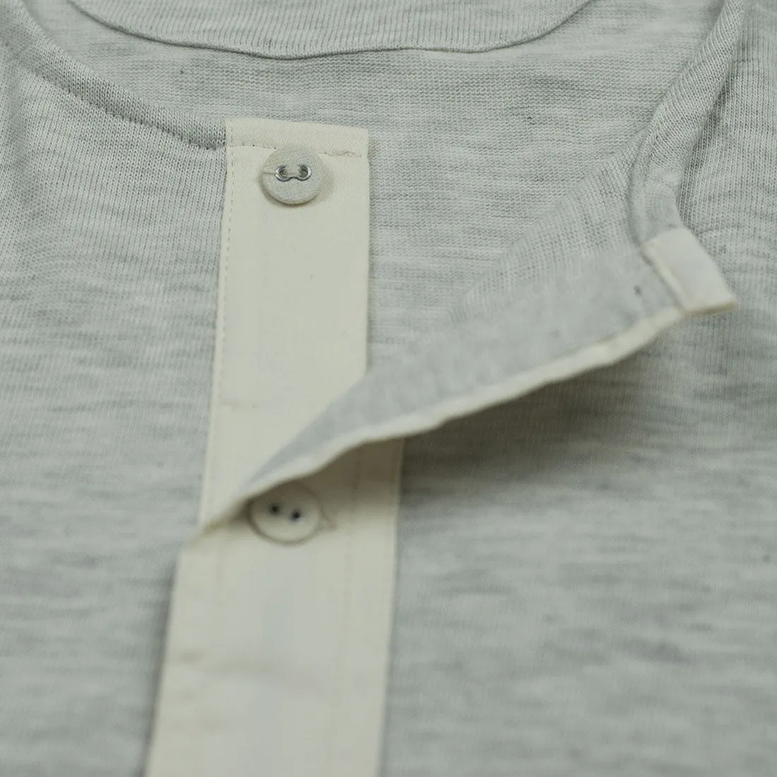 Grey melange short-sleeve 103 Henley shirt