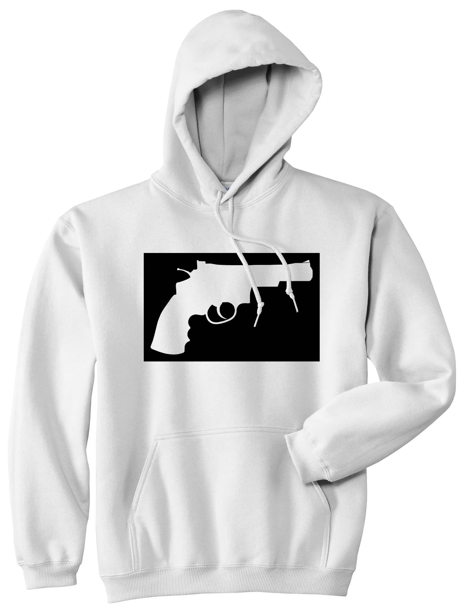 Gun Silhouette Revolver 45 Chrome Boys Kids Pullover Hoodie Hoody