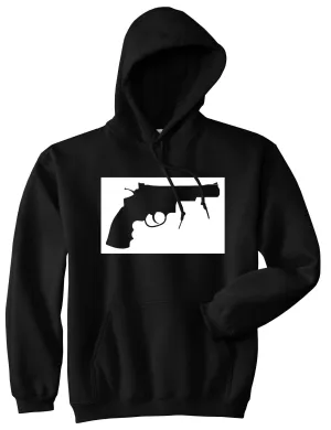 Gun Silhouette Revolver 45 Chrome Boys Kids Pullover Hoodie Hoody