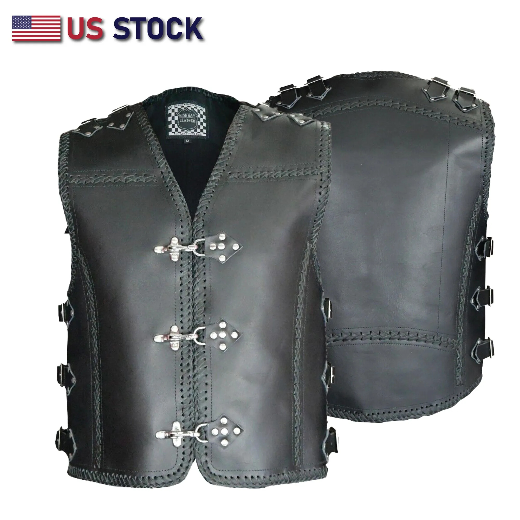 Heavy Metal Rocker Braid Waistcoat Motorcycle Vest SKU # HL11751