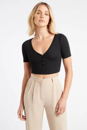 Henley Crop Top