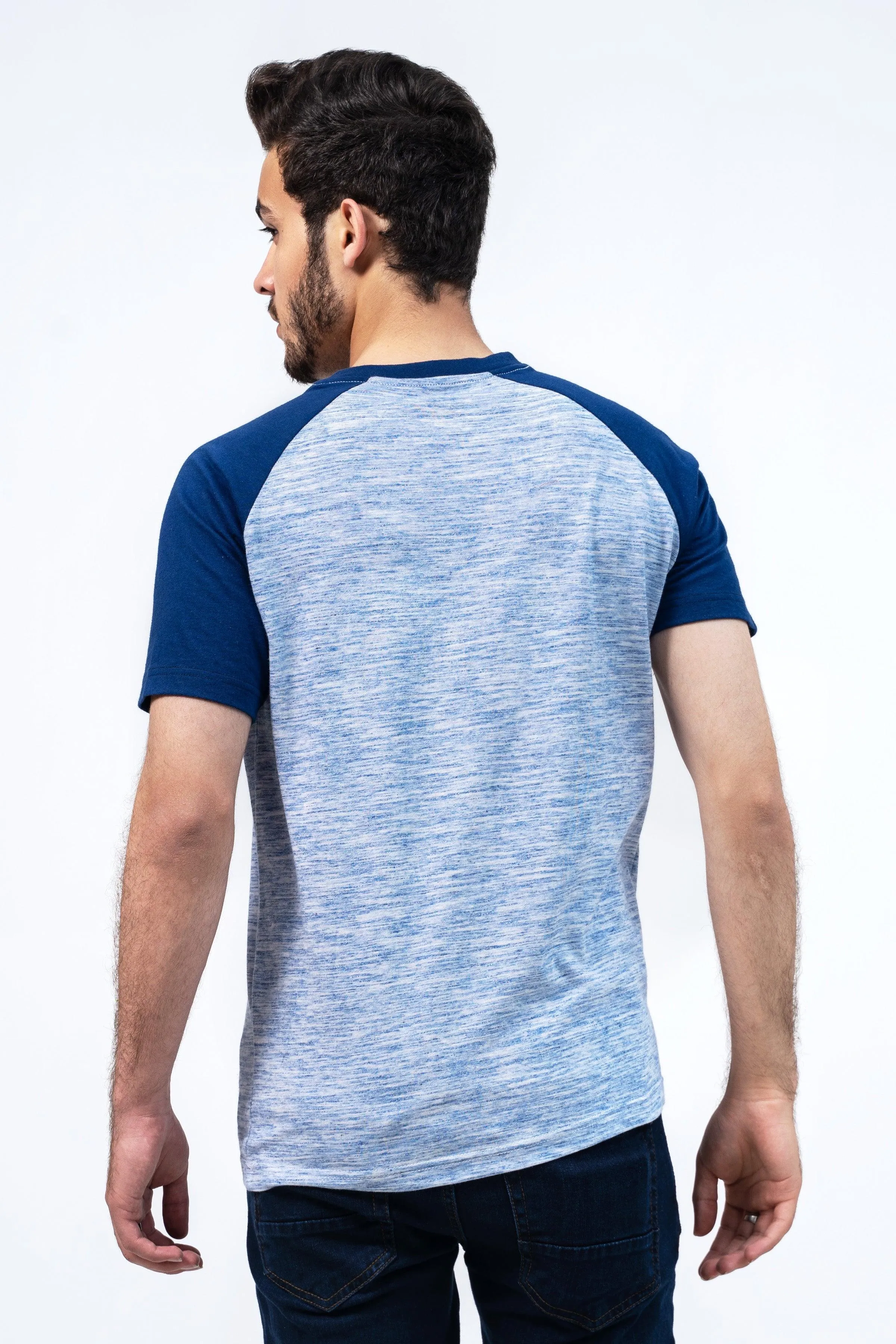 HENLEY RAGLAN T-SHIRT BLUE