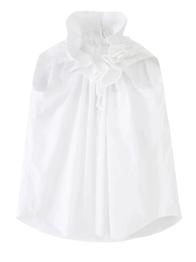 HEYFANCYSTYLE Victorian Ruffle Neck Top