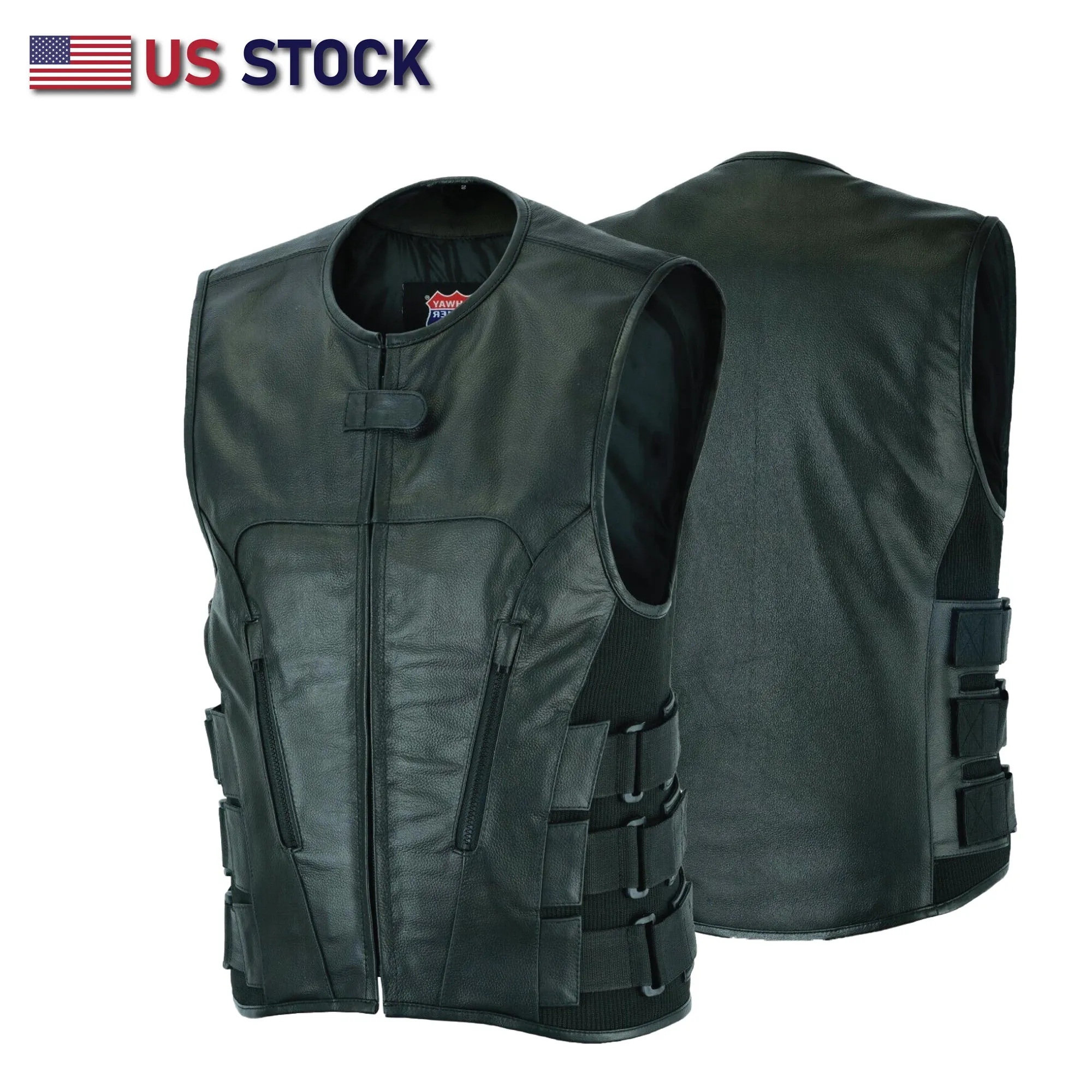 HL11645SPT Commando - Men's Motorcycle Swat Style Leather Vest