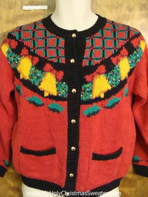 Horrible 80s Ugliest Christmas Sweater with Bells