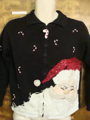 Huge Santa Head Ugliest Bad Christmas Sweaters