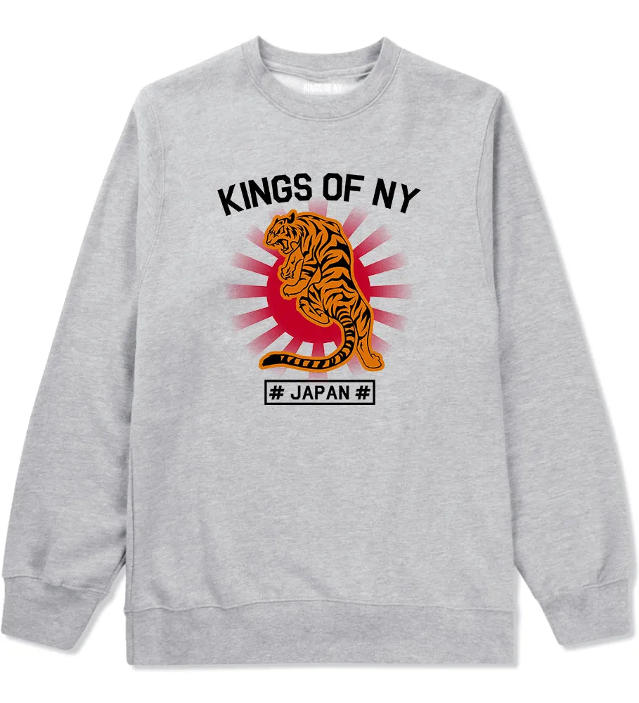 Japanese Tiger Rising Sun Mens Crewneck Sweatshirt