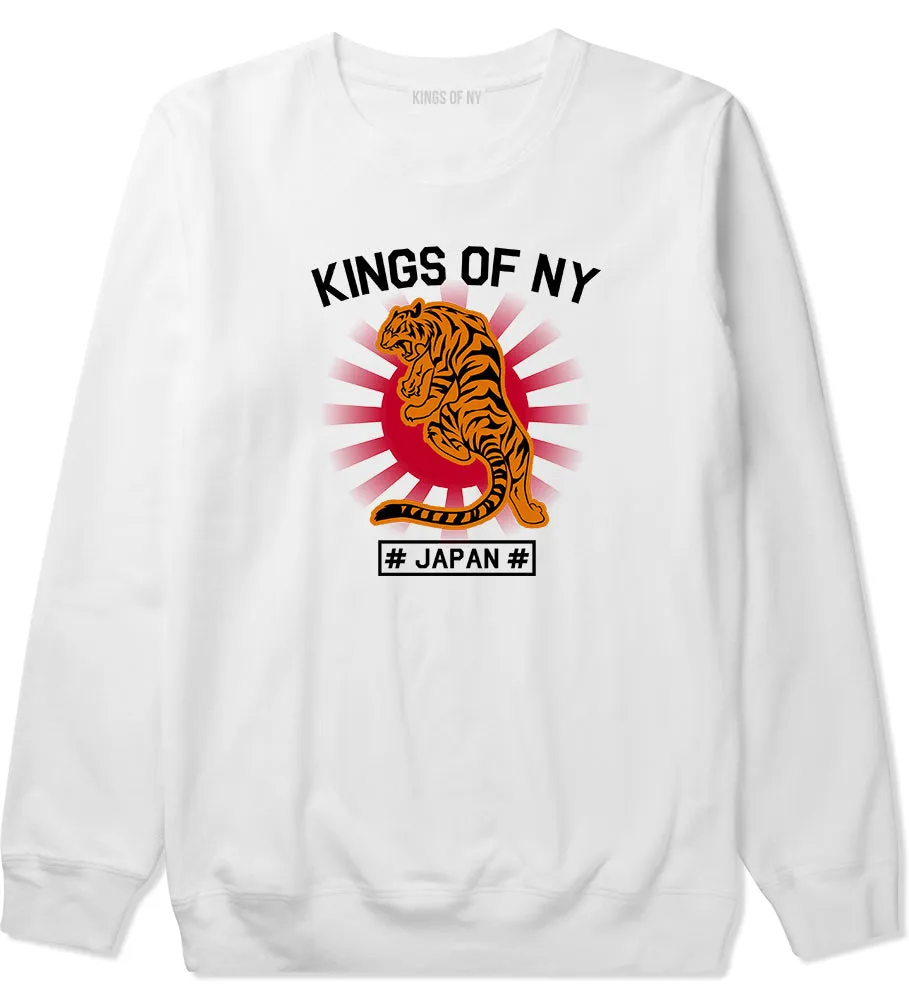 Japanese Tiger Rising Sun Mens Crewneck Sweatshirt