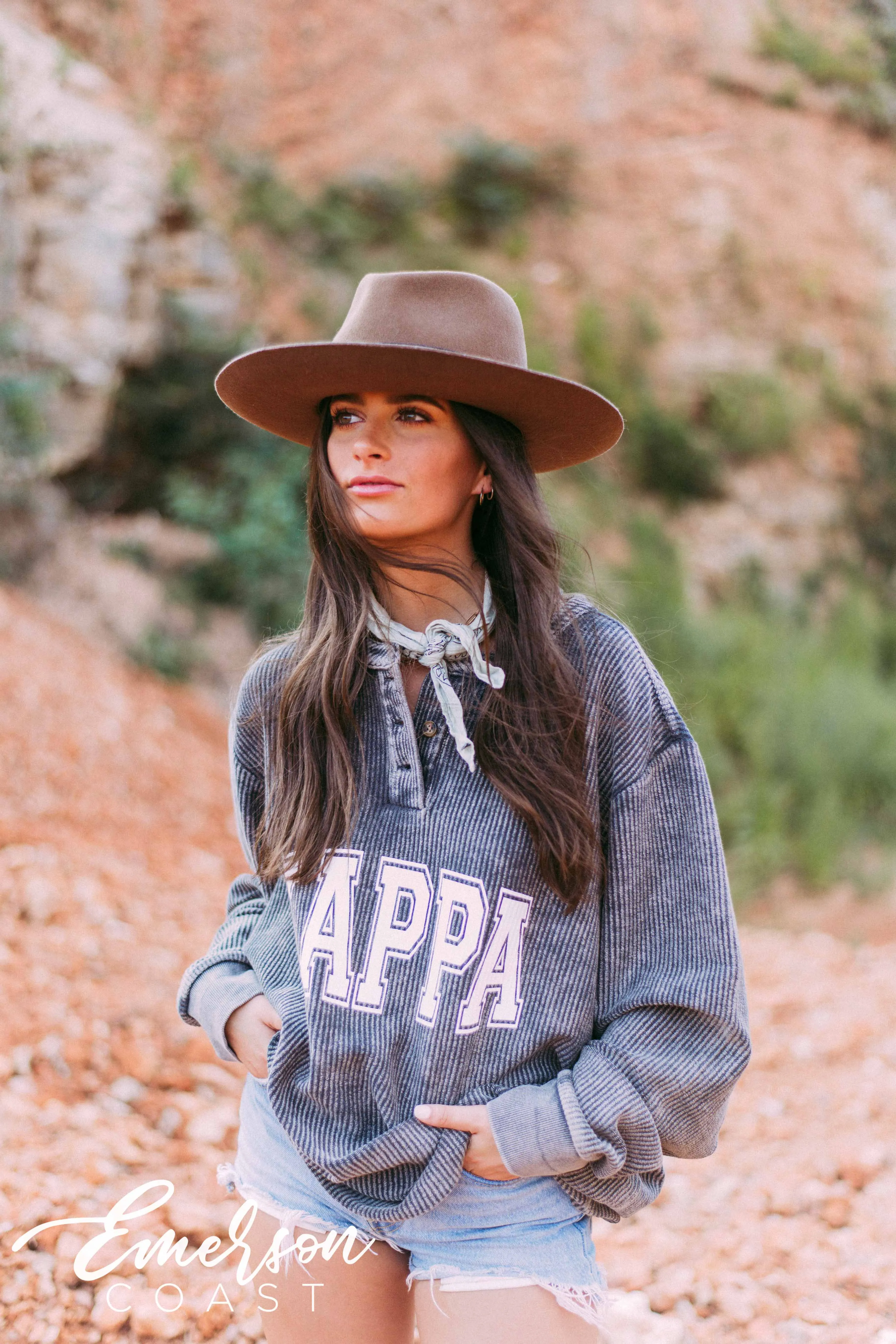 Kappa Charcoal Corduroy Henley