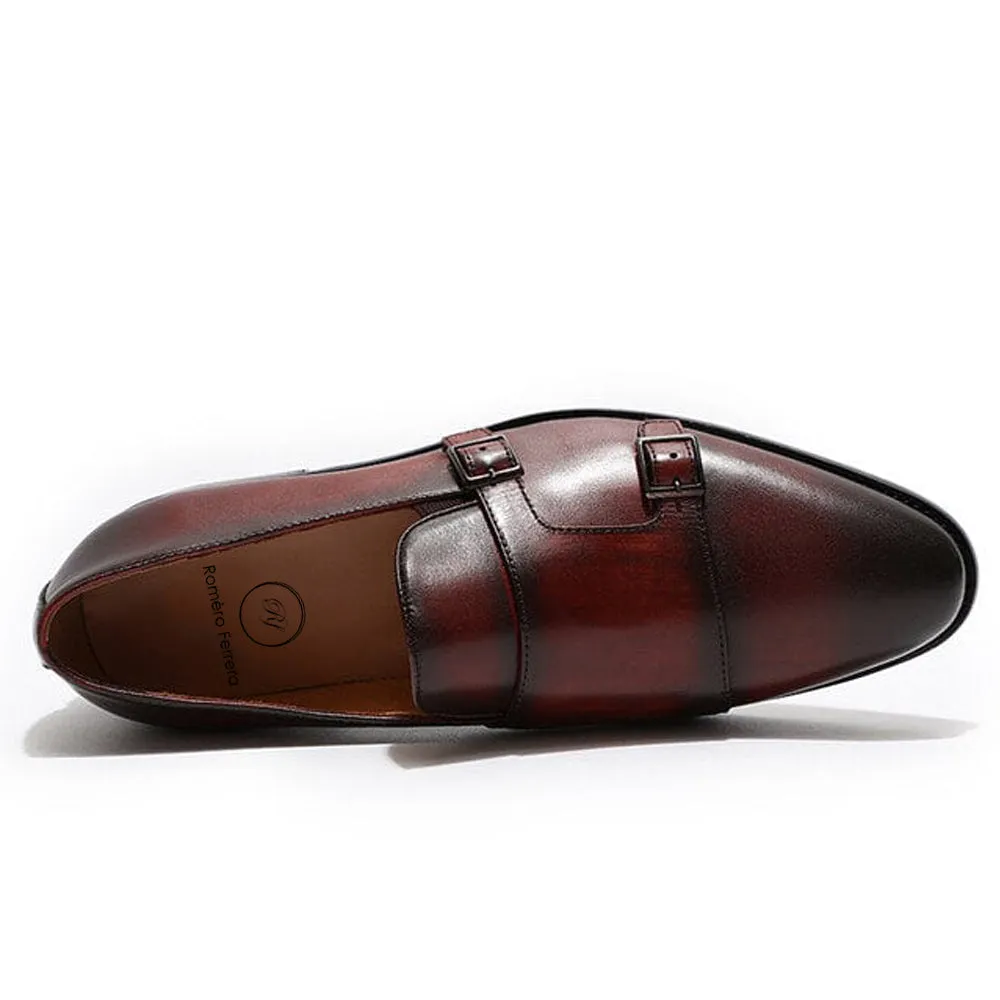 Kyle Burgundy Monk Strap Loafer