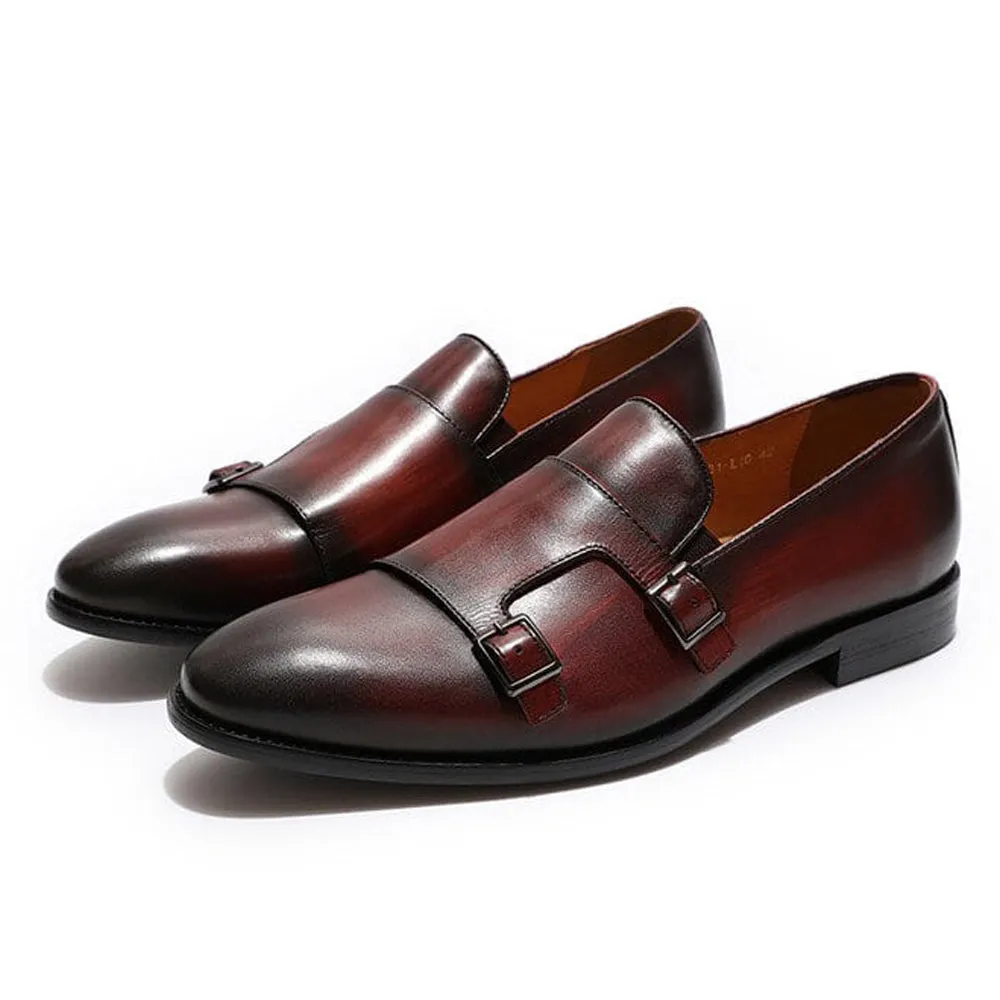 Kyle Burgundy Monk Strap Loafer