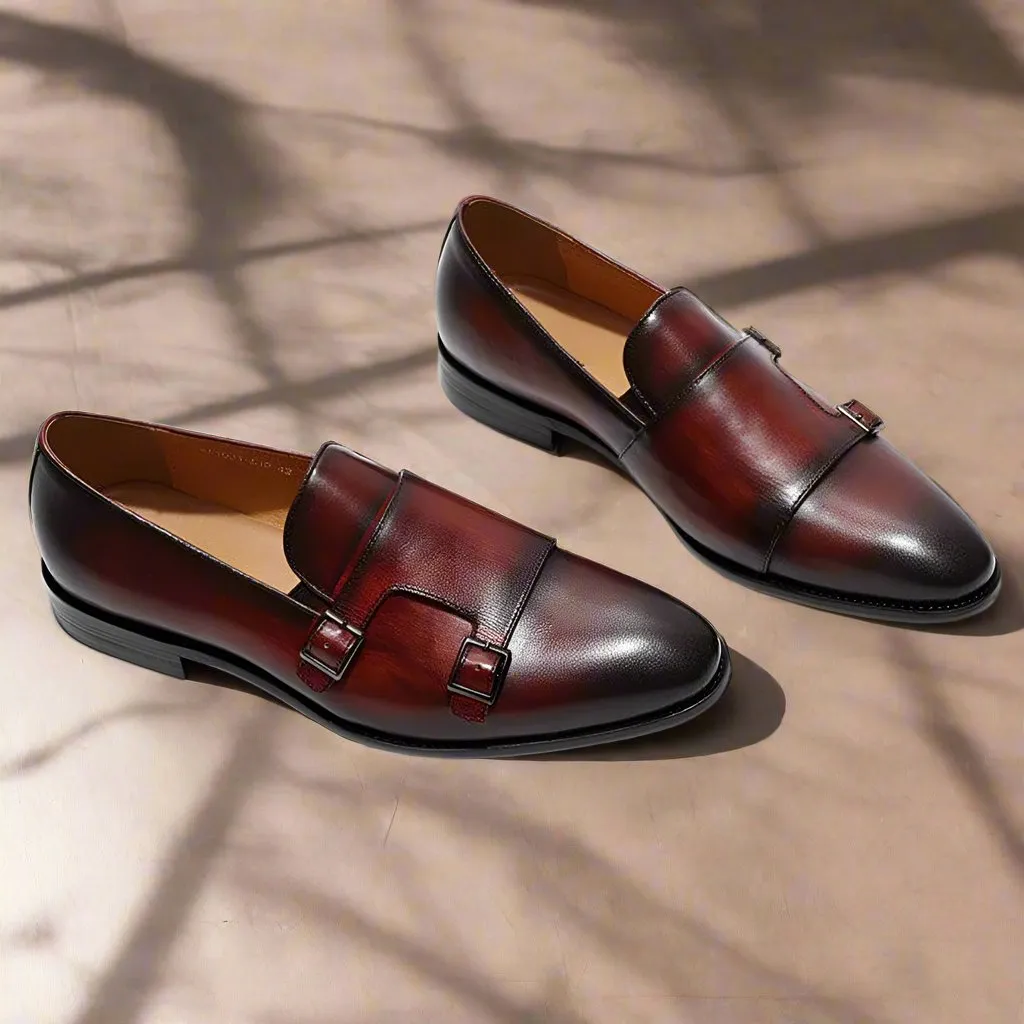 Kyle Burgundy Monk Strap Loafer