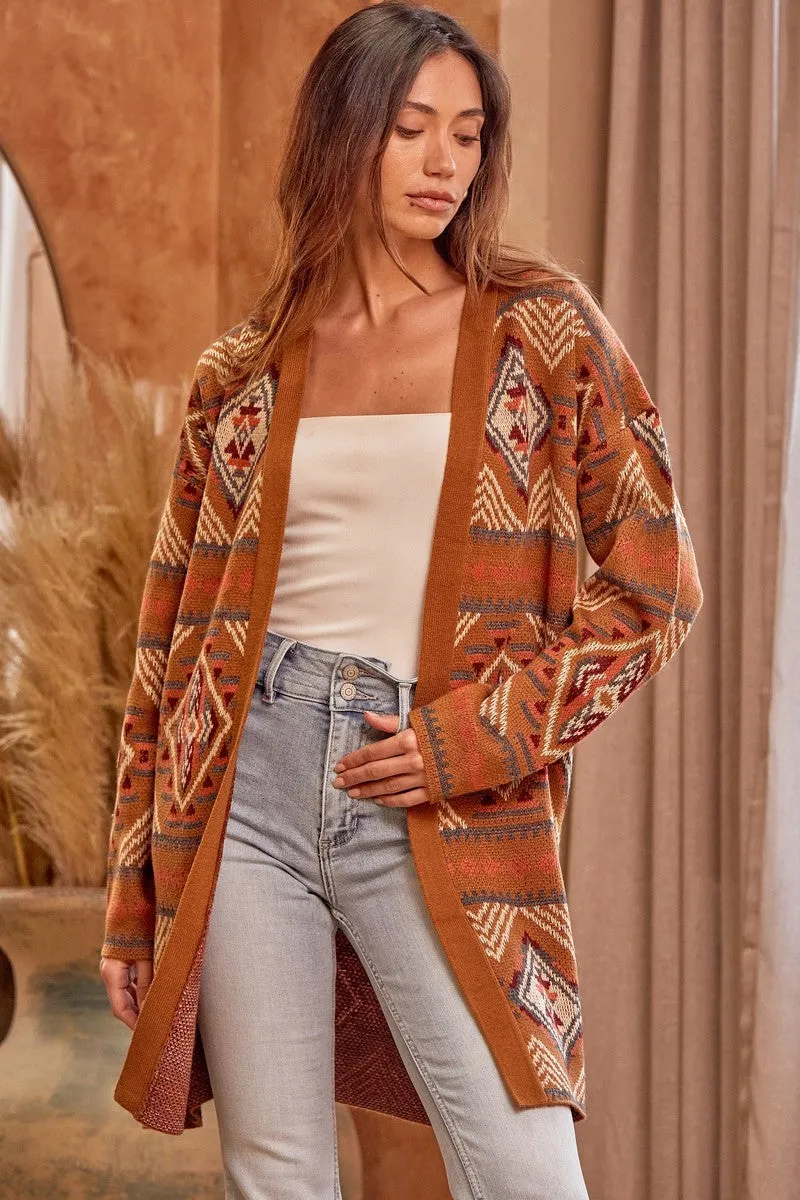 Ladies Savanna Jane Long Aztec Sweater - 19758