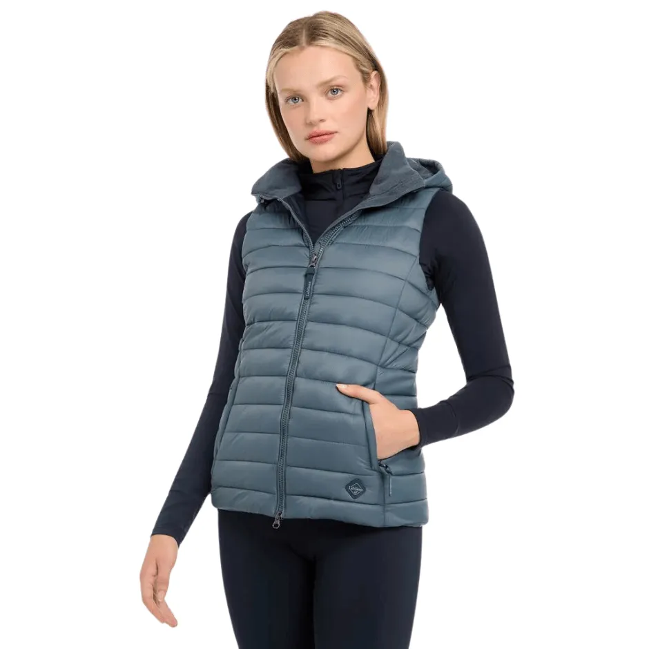 LeMieux Tilly Hooded Puffer Vest - Petrol