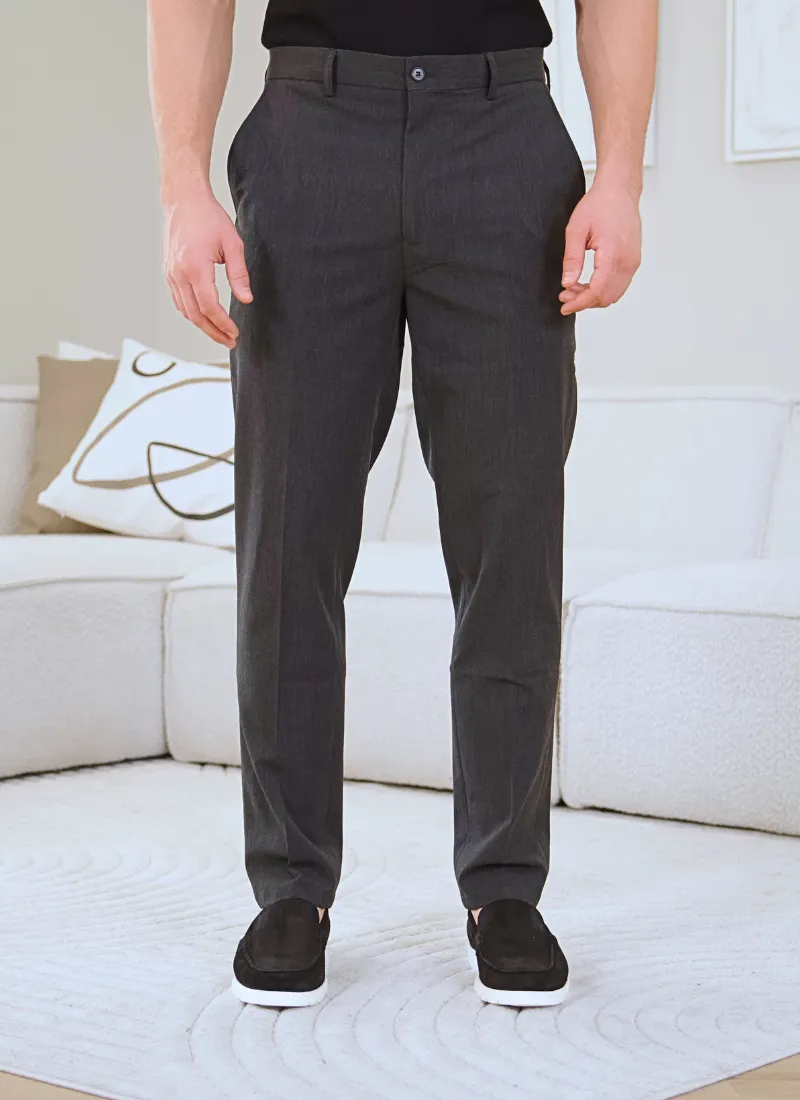 Lightweight tapered trousers - Dark grey