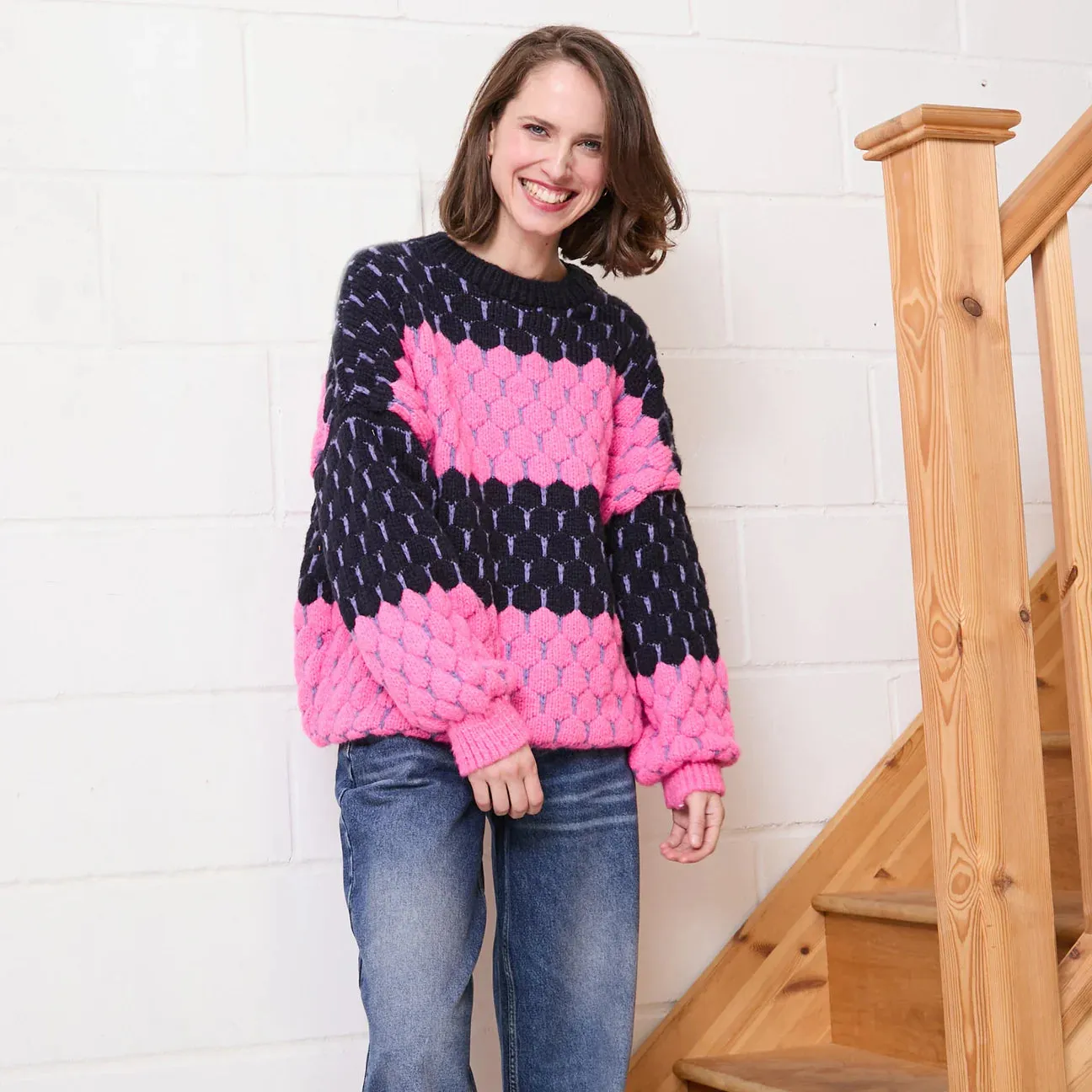 Marissa Jumper Navy and Pink