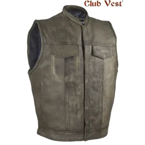 Men's Brown Leather Concealed Carry Vest by Club Vest®