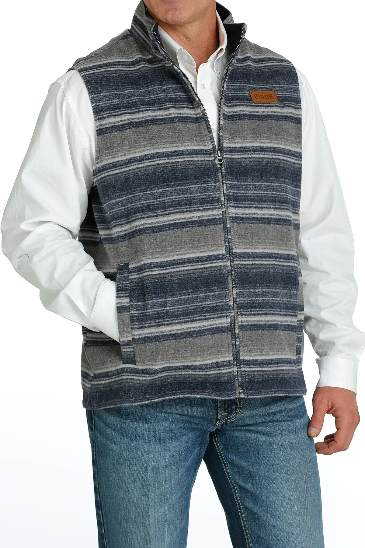 Men's Cinch Navy Wooly Vest - MWV1903002