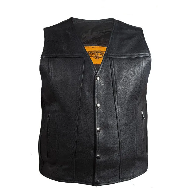 Mens Classic Motorcycle Club Vest With Gun Pockets