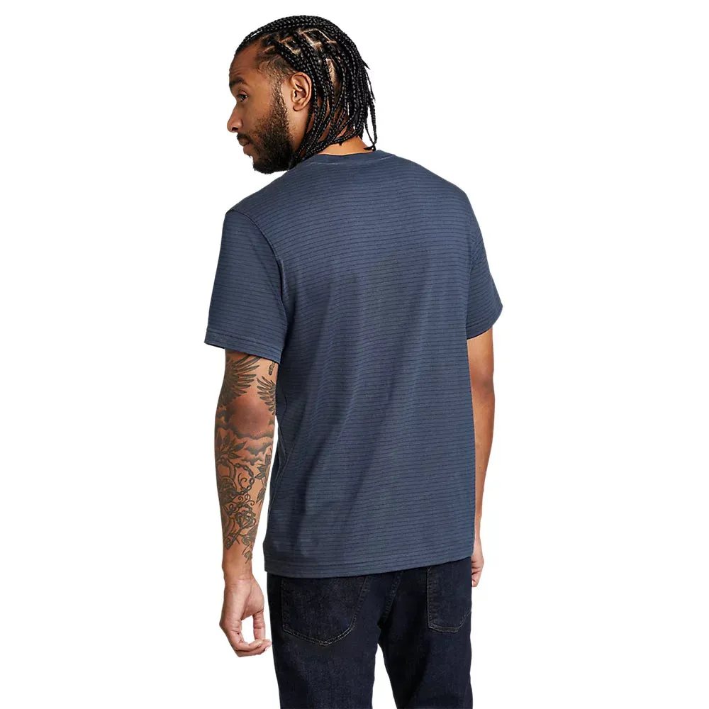 Men's Short-Sleeve Microstripe Henley