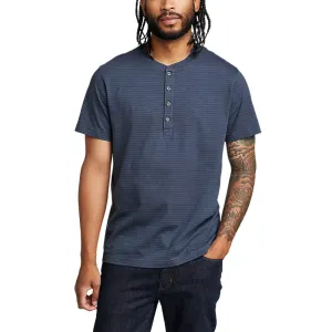 Men's Short-Sleeve Microstripe Henley