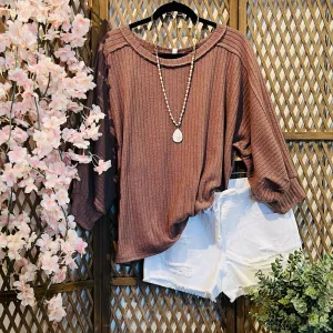 Mocha Loose Fit Tops