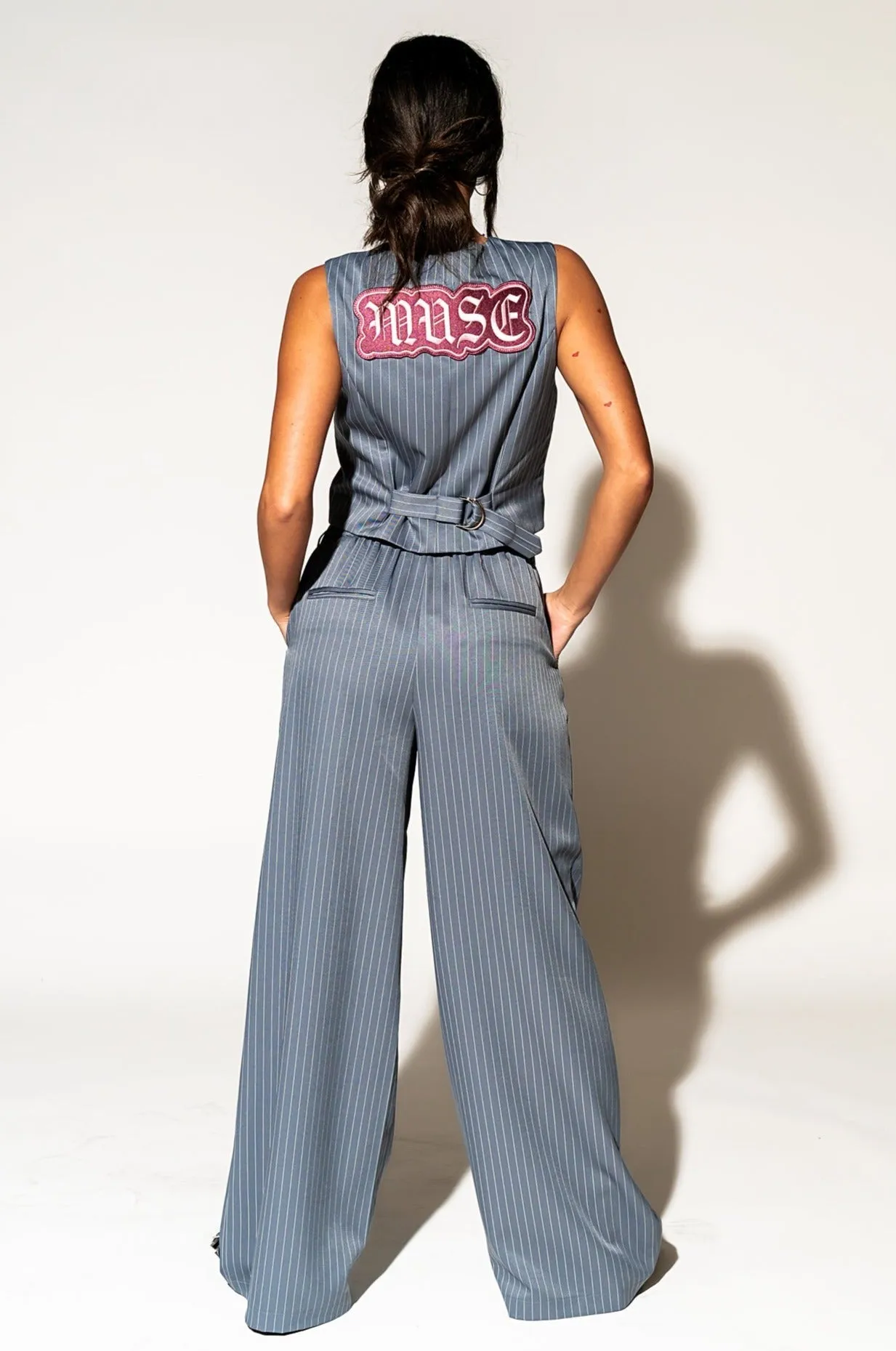 Muse Waistcoat Vest in Pinstripe