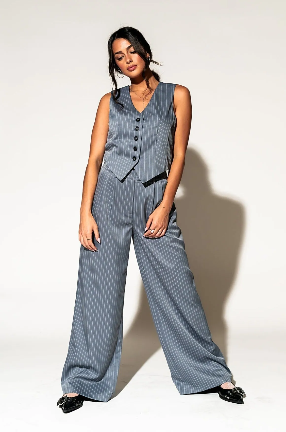 Muse Waistcoat Vest in Pinstripe