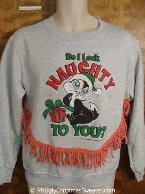 Naughty Skunk 80s Tacky Christmas Sweatshirt