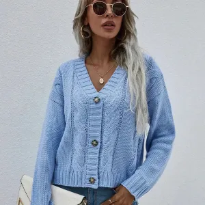 New Autumn Winter 2pcs Knitted Vest and  V-neck Sweater Cardigan