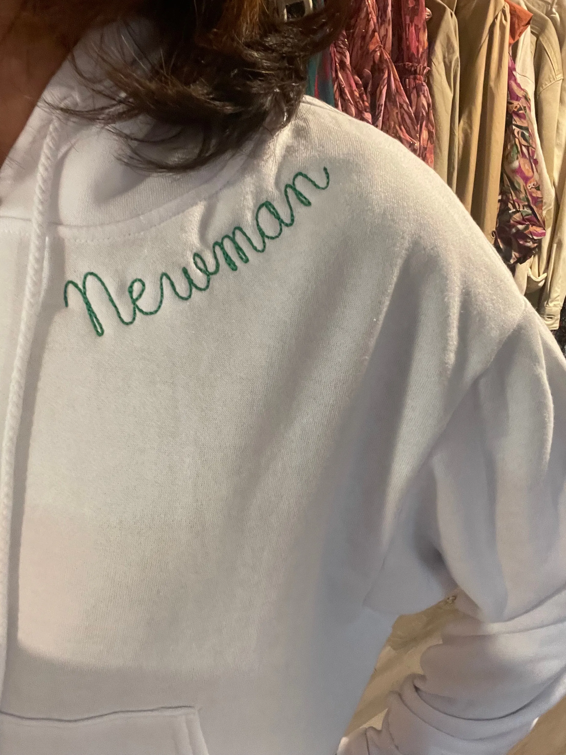 NEWMAN White Pullover Crop Hoodie