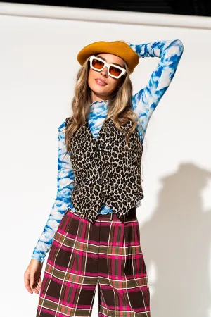 Not Your Grandma's Leopard Jacquard Waistcoat Vest