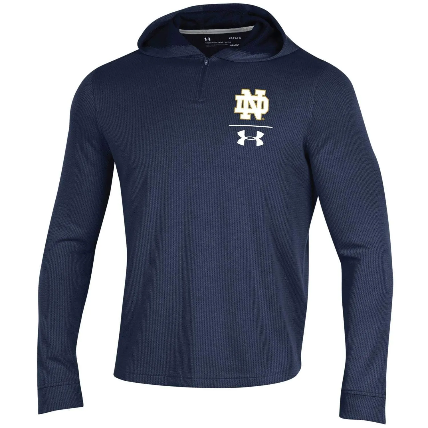 Notre Dame Fighting Irish Under Armour 1/4 Zip Sideline Waffle Hoodie Pullover