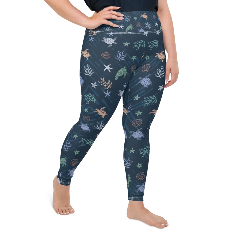 Ocean of Turtles Plus Size Leggings