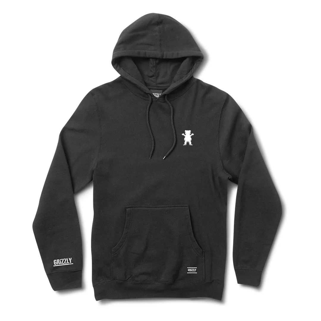 OG Bear Embroidered Hoodie - Black / White