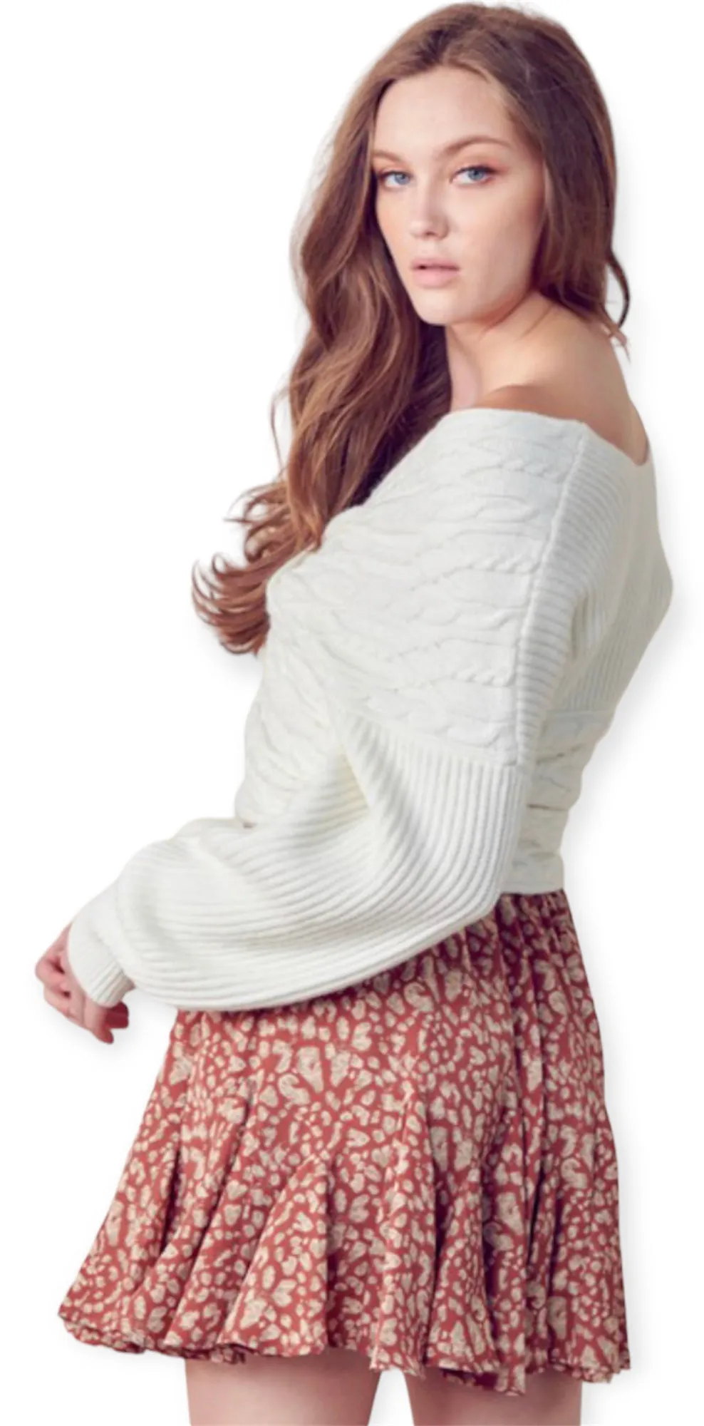 Olivia’s Crossover Knit Sweater- Ivory