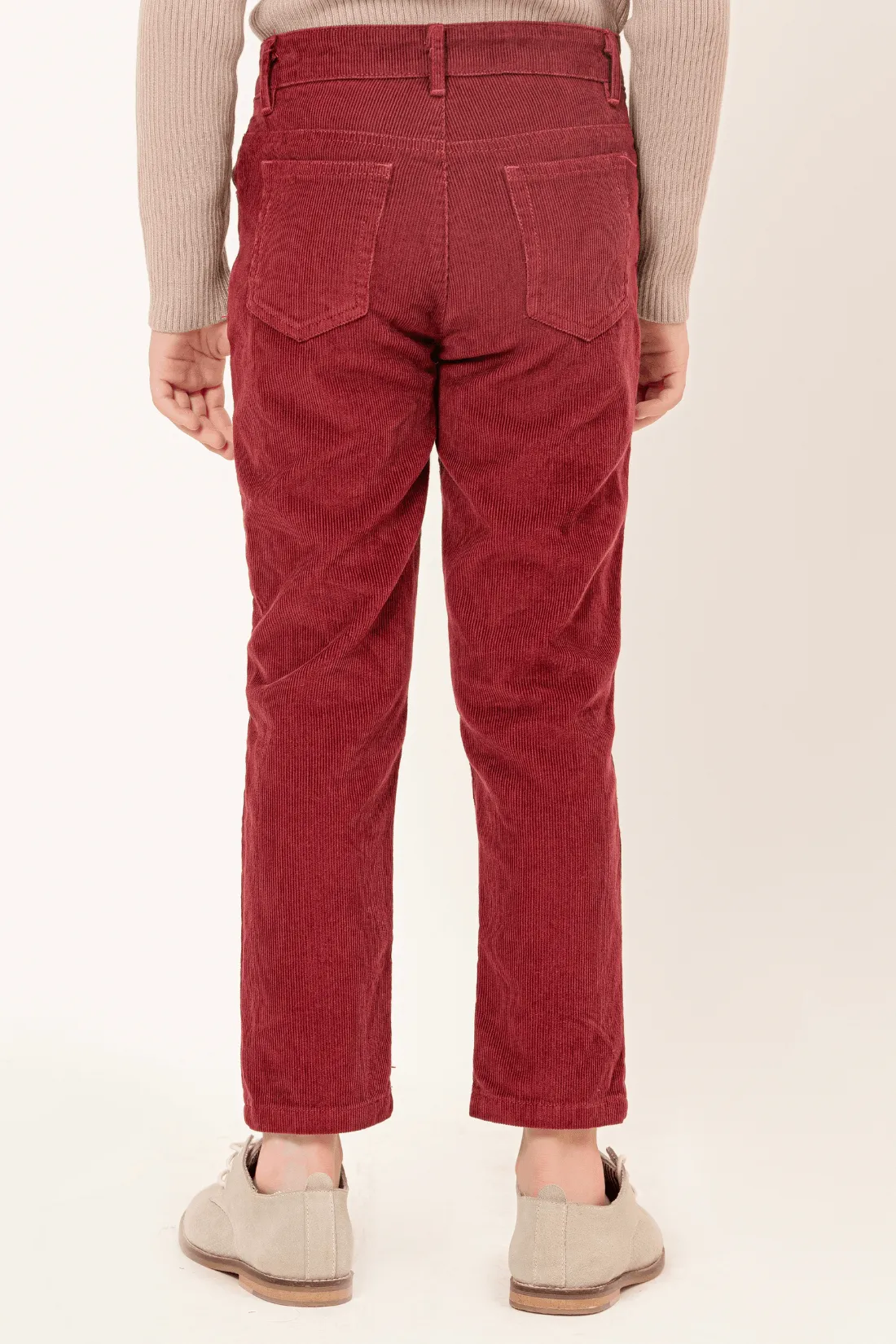 One Friday Varsity Chic Wine Elegance Trousers for Boys