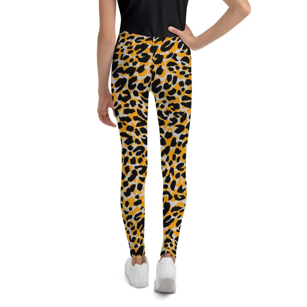 Orange Animal Print Youth Leggings