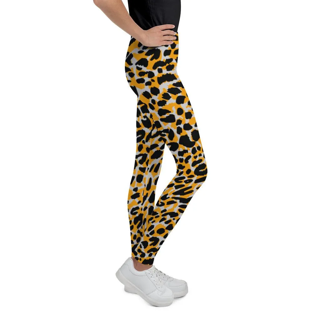 Orange Animal Print Youth Leggings