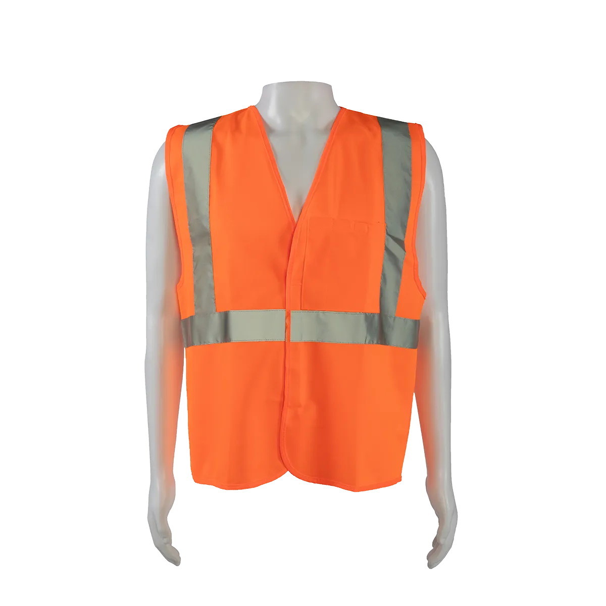 OV2-EC ANSI/ISEA Economy Class 2 Safety Vest Orange Solid Hook & Loop Front Closure