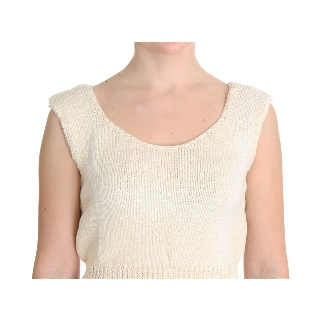 PINK MEMORIES Beige Sleeveless Knit Vest Sweater