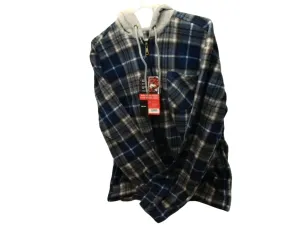 Plaid Hooded Jacket Polar Fleece Tru Fit Assorted(endcap)