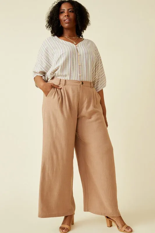 Pleated Plus Wideleg Trousers