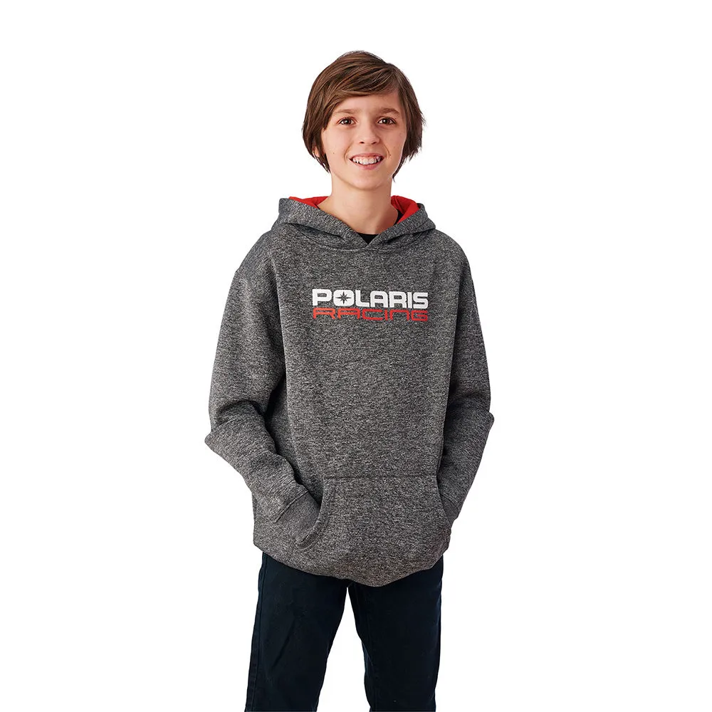 Polaris  Gray Youth Racing Hoodie w Logo Comfortable Soft Casual