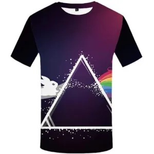 Rainbow Refraction T shirts Men Graffiti Tshirts Novelty Geometric Tshirt Printed Fantasy T shirts Funny Gothic T-shirts Graphic