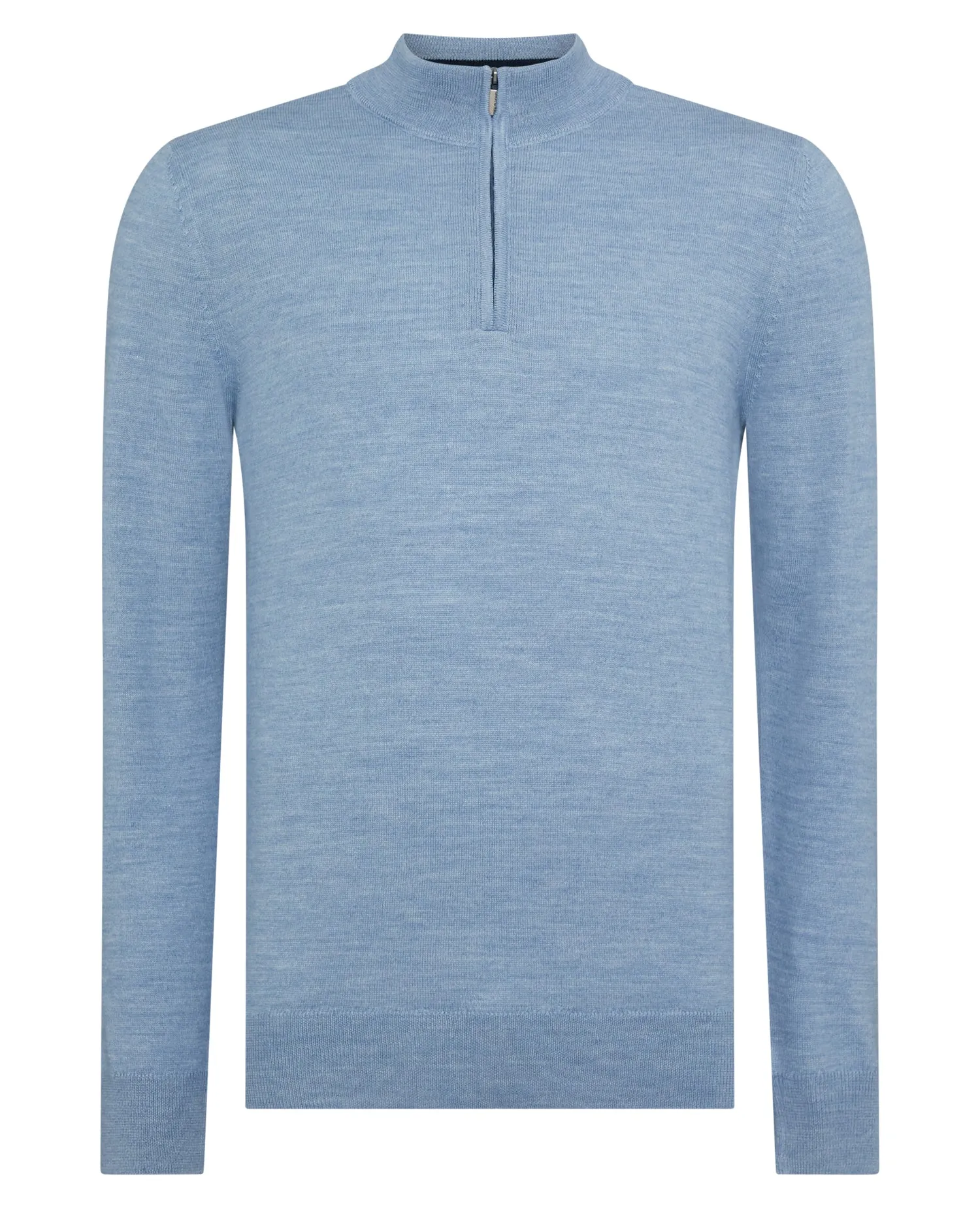 Remus Uomo Long Sleeve Half Zip Sweater - Blue