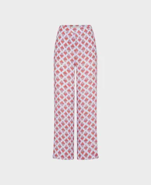 Rita Printed Linen Wide Leg Palazzo Pants