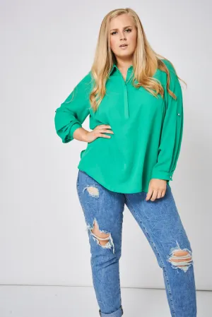 Roll-Up Sleeves Shirt In Green Ex-Branded